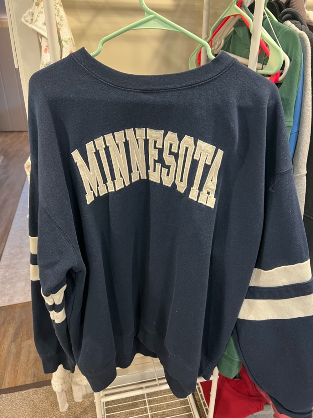 Minnesota Navy Crewneck Sweatshirt with Cream Lettering